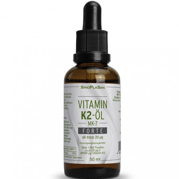 SinoPlaSan Vitamin K2 Öl FORTE | 20 µg Tropfen | 50 ml