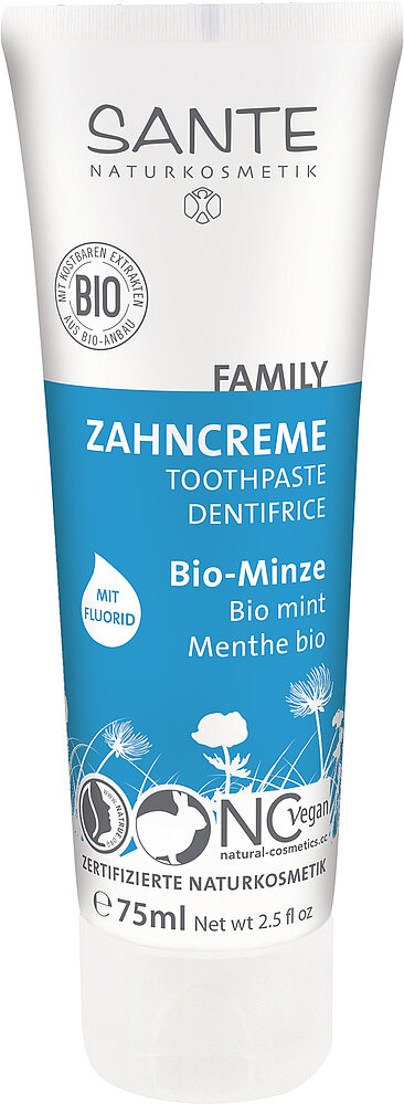 SANTE Zahncreme Bio-Minze mit Fluorid | 75ml | vegan
