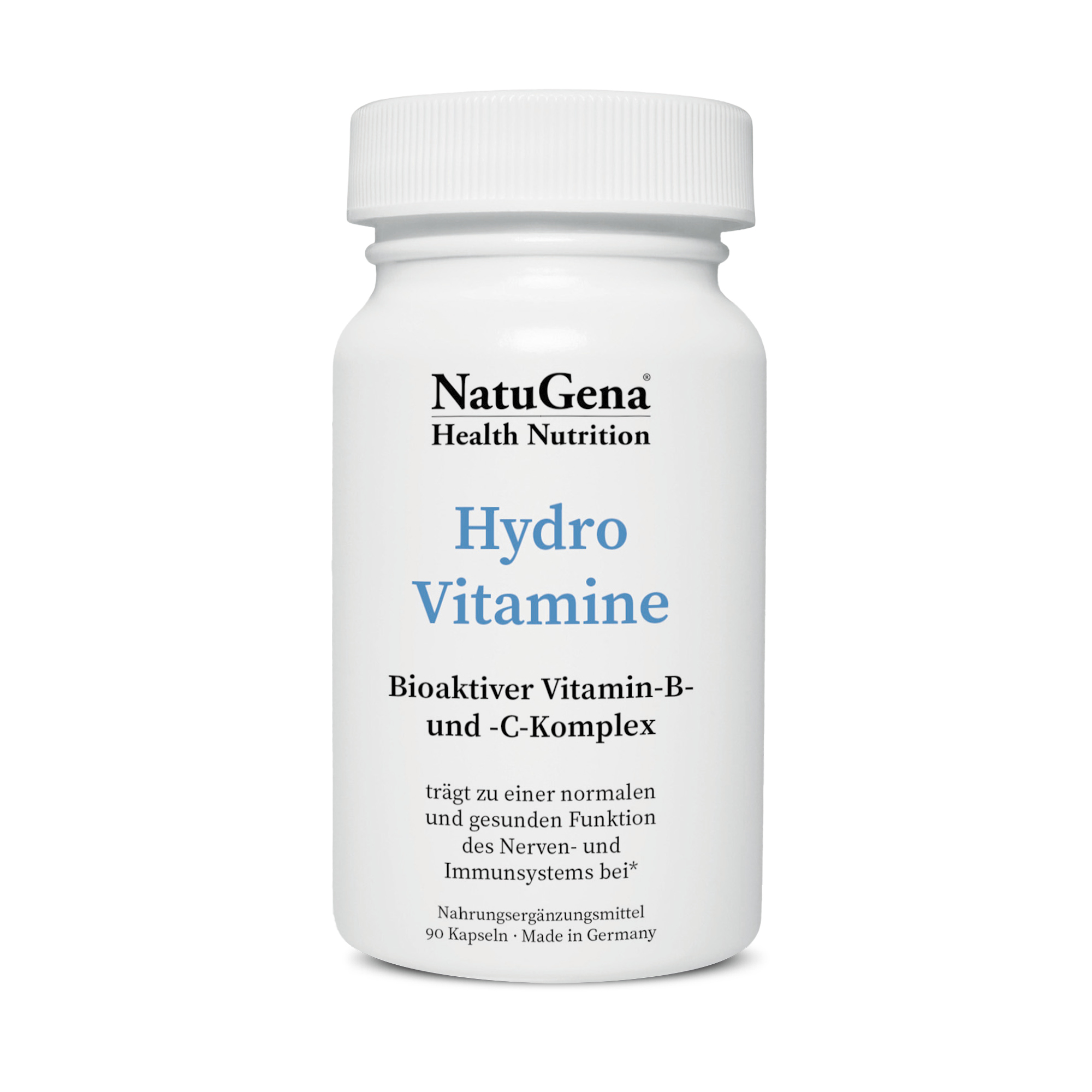 NatuGena HydroVitamine | 90 Kapseln | Vitamin B und C Komplex | enthält bioaktive Vitaminformen | vegan | gluten- und laktosefrei