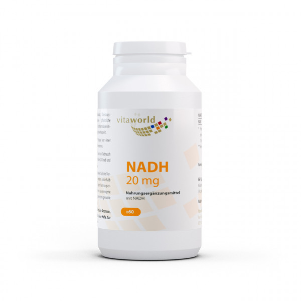 Vita World NADH 20 mg | 60 Kapseln | vegan | gluten- und laktosefrei