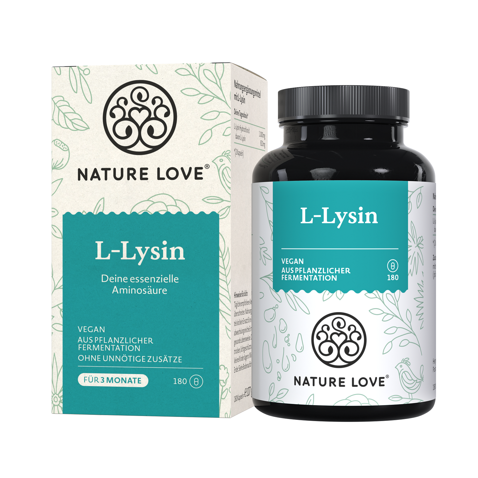 Nature Love L-Lysin | 180 Kapseln | vegan