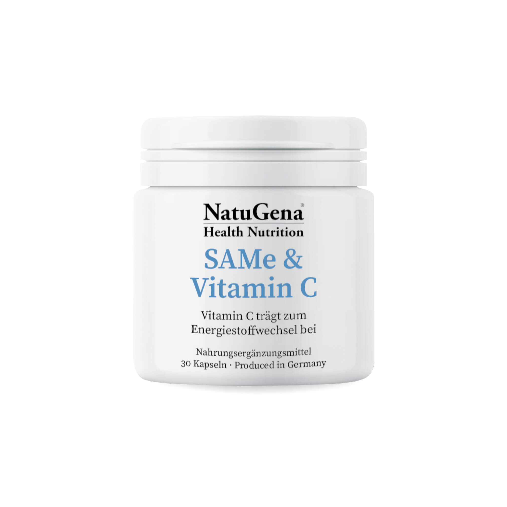 NatuGena SAMe & Vitamin C | 30 Kapseln - Unterstützung für Stoffwechsel und Nervensystem