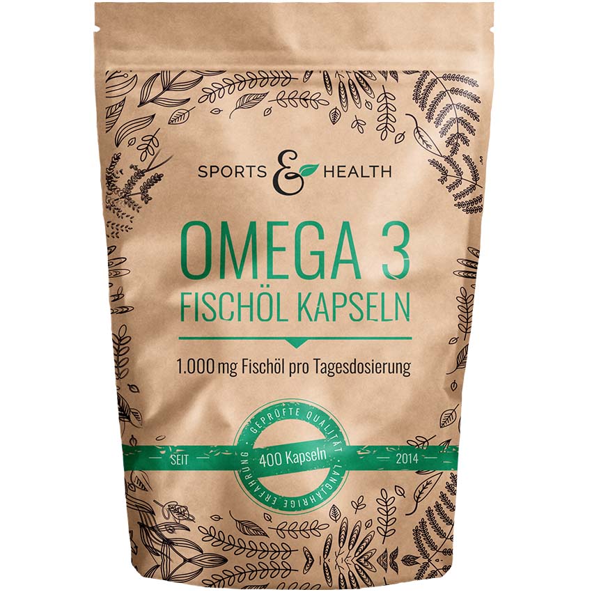 Sports & Health Omega 3 Fischöl Kapseln | 400 Kapseln