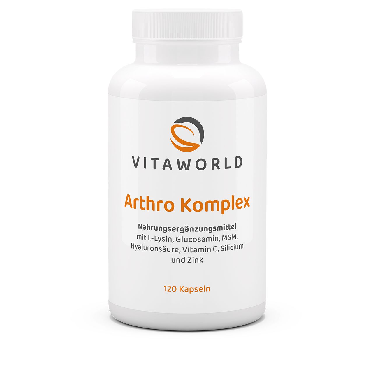 Vita World Arthro Komplex | 120 Kapseln | Vegane Unterstützung für Knochen & Gelenke | Mit Pflanzlichem Glucosamin & MSM