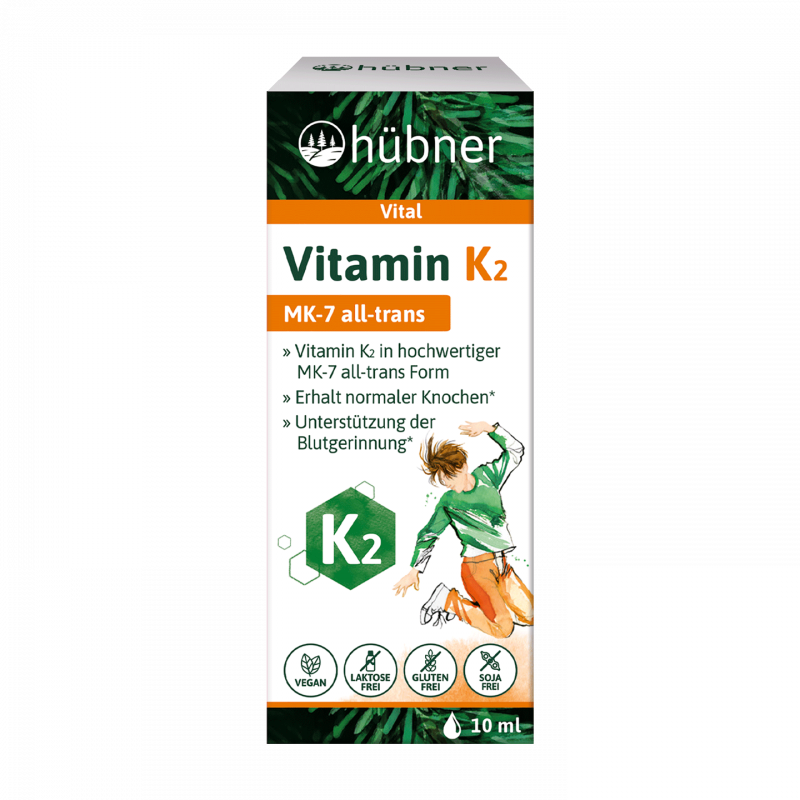 Hübner Vitamin K2 Tropfen | 10ml | Unterstützt Knochenintegrität und normale Blutgerinnung