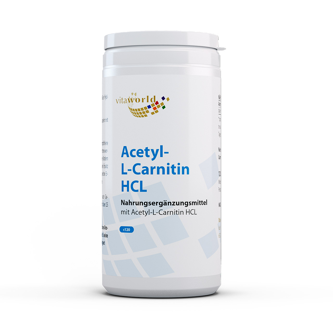 Vita World Acetyl-L-Carnitin HCL | Unterstützt Energie & Kognition - 110 bis 150 Zeichen für optimale Sichtbarkeit