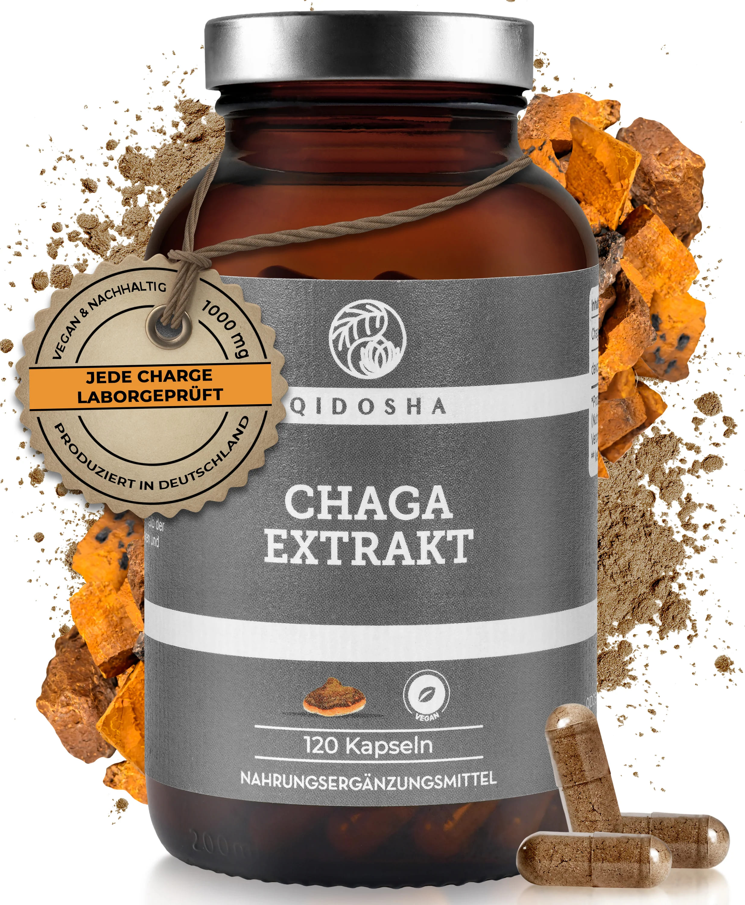 Qidosha Chaga Extrakt | 120 Kapseln