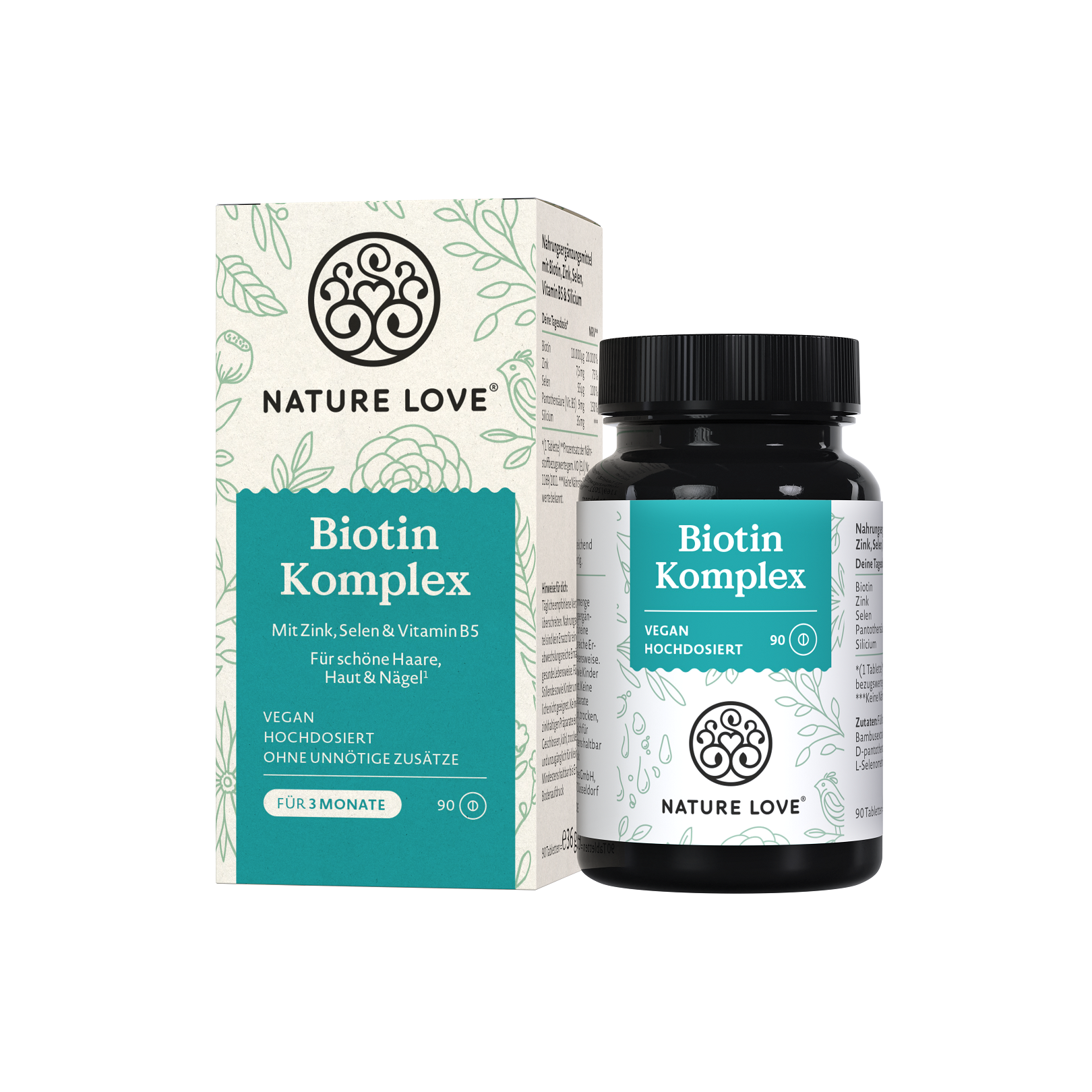 Nature Love Biotin Komplex | 90 Tabletten | vegan