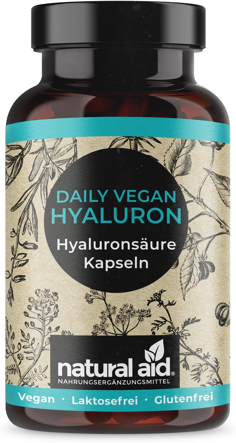 Natural Aid Daily Vegan Hyaluron | 90 Kapseln | Hyaluronsäure Kapseln | gluten- und laktosefrei