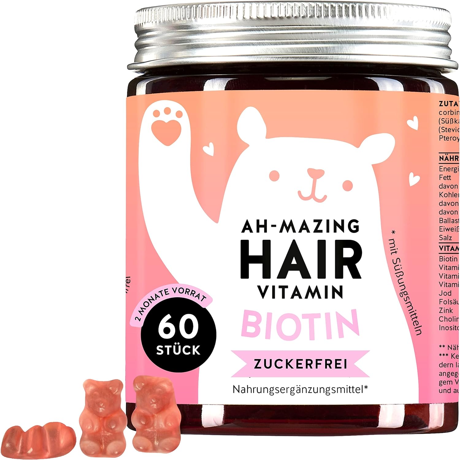 Bears with Benefits Ah-Mazing Hair Vitamin | zuckerfrei | 60 Stück